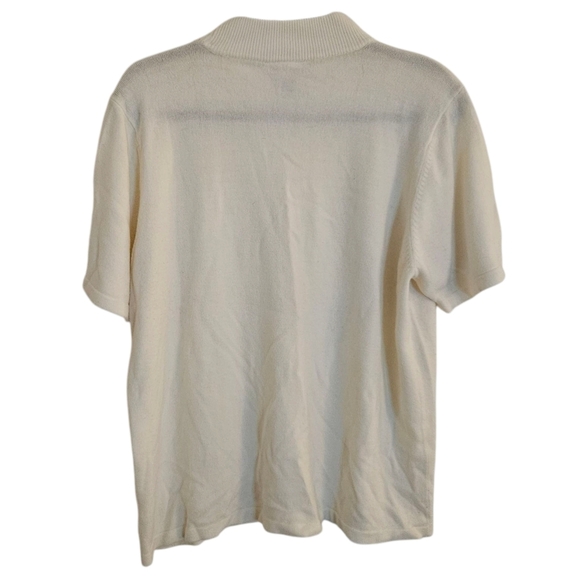 JM Woman by Jennifer Moore Cream Mock Neck Short Sleeve Sweater Top 1X Plus Size - Picture 3 of 6